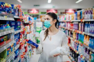 Hygiene, cleaning and biocide products in supermarket