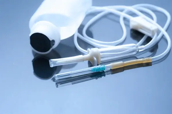 Syringe and bottles