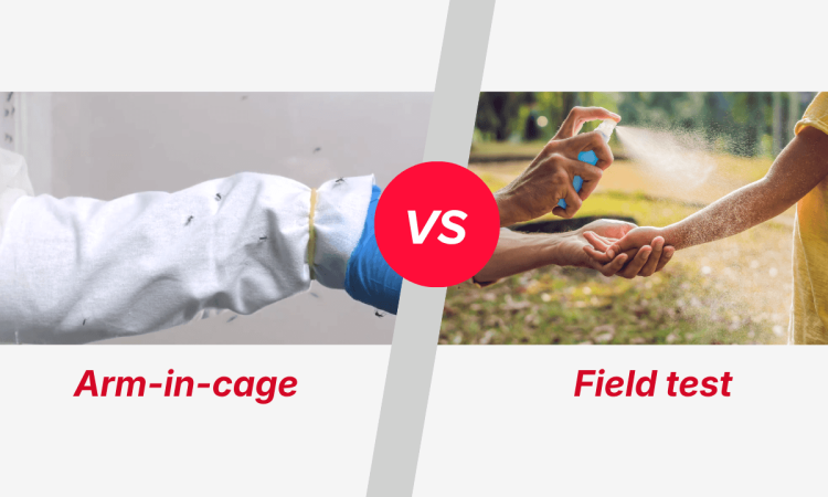 arm in cage vs field test
