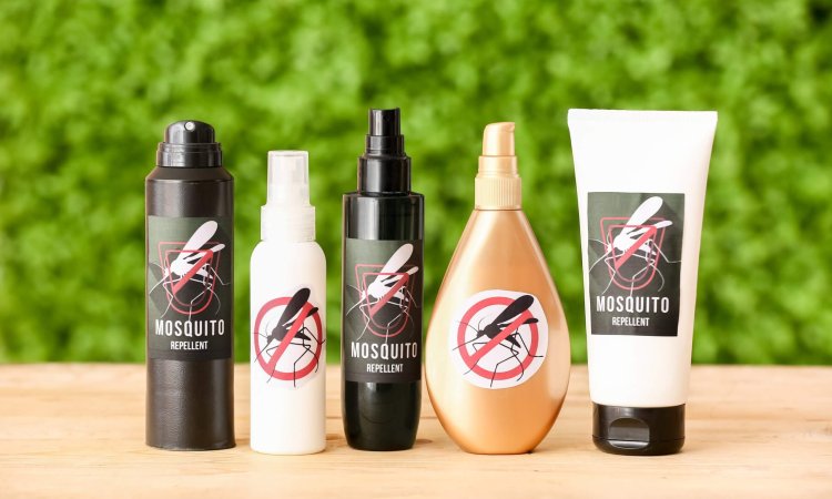 Different,Mosquito,Repellents,On,Table,Outdoors